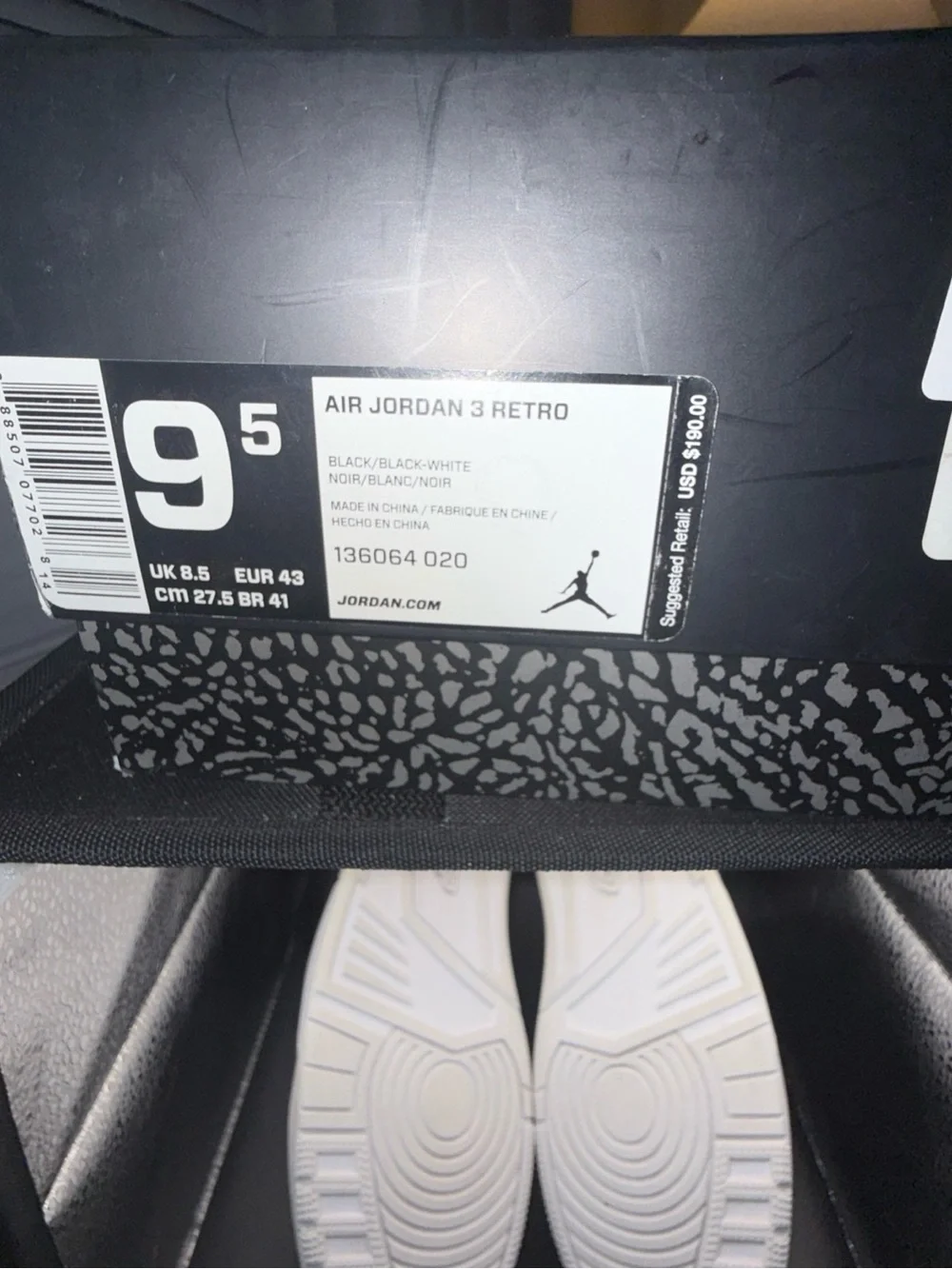 Size 9.5 - Air Jordan 3 Retro Cyber Monday, 136064-020, Clean, With OG Box, Good